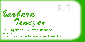 barbara tenczer business card